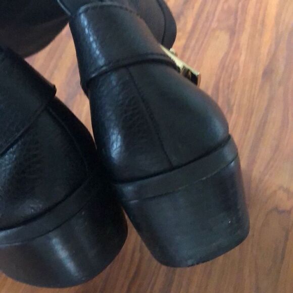 Vince Camuto Black leather boots bedina Gold hardware 8 - Picture 8 of 8